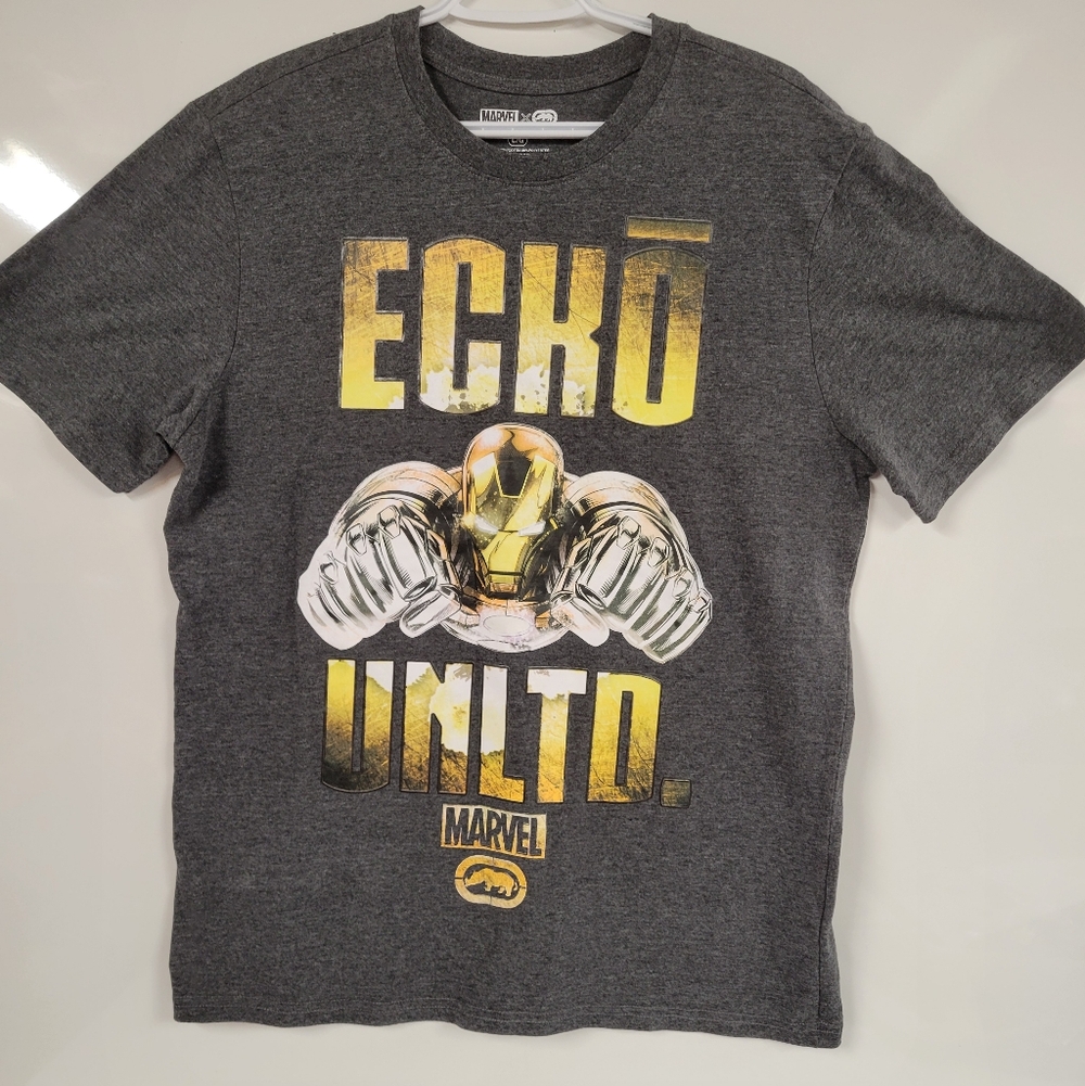 Marvel X Ecko Special Collab Gray Ironman Rhino Nerdy Streetwear Graphic, Large